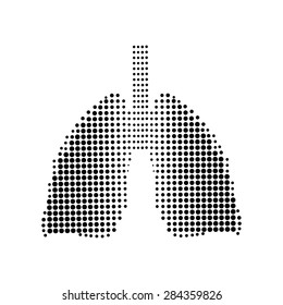 Lungs black icon white background. Vector