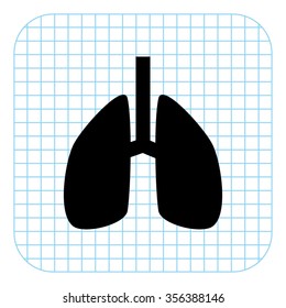 Lungs - black  vector icon