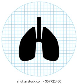 Lungs -  black vector icon