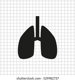 Lungs  - black vector icon