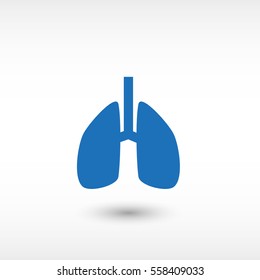 Pulmones - icono de Vector azul