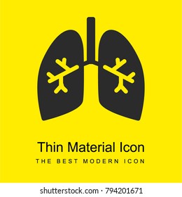 Lungs with bronchi  bright yellow material minimal icon or logo design