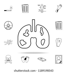 lungs' cancer icon. Death icons universal set for web and mobile