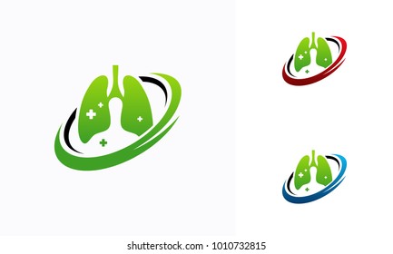 Lungs Care Iconic logo designs vector, Lungs Logo template 