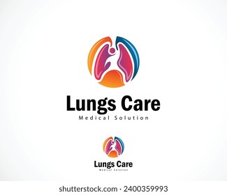 lungs care logo creative health design concept people ,medical clinic solution