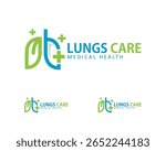 Lungs care logo creative people health medical clinic therapy nature herbal