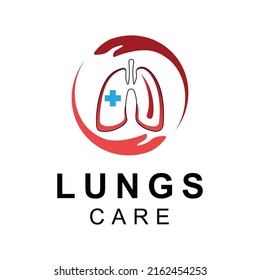 Lungs Care Logo Design template. medical lung and care logo designs for health service simple and modern.