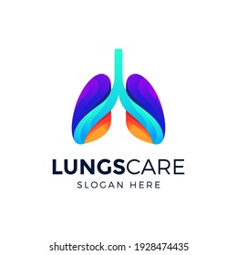 Lungs care logo design vector illustration