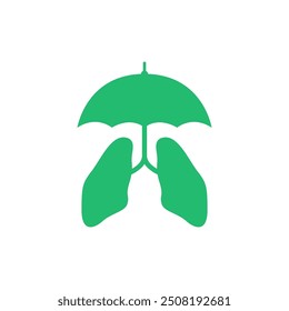 lungs care logo design vector flat