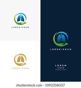 Lungs Care logo designs vector, Lungs logo template, design concept, logo, logotype element for template