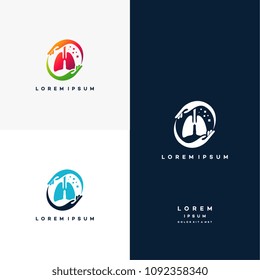 Lungs Care logo designs vector, Lungs logo template, design concept, logo, logotype element for template
