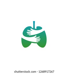 Lungs Care Logo Template Design Vector, Lungs health Design Concept. Creative, Icon - Vector