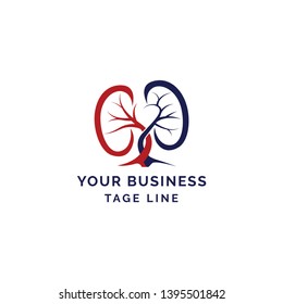 Lungs Care Logo Template Design Vector in tree concept