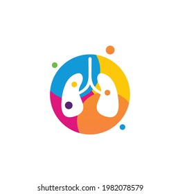 Modelo de diseño del logotipo de Lunes Cuidados, Concepto de diseño de estado de los pulmones, creativo, icono - Vector