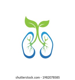 Modelo de diseño del logotipo de Lunes Cuidados, Concepto de diseño de estado de los pulmones, creativo, icono - Vector