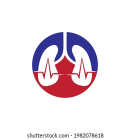 Lungs Care Logo Template Design Vector, Lungs health Design Concept,Creative, Icon - Vector