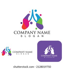 Design-Vektor für Lungs-Care-Logos, Lungengesundheitskonzept, Kreativ, Symbol - Vektorgrafik