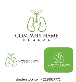 Lungs Care Logo Template Design Vector, Lungs health Design Concept,Creative, Icon - Vector