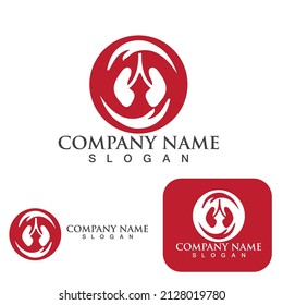 Lungs Care Logo Template Design Vector, Lungs health Design Concept,Creative, Icon - Vector