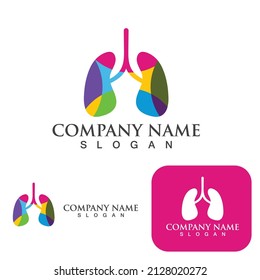 Lungs Care Logo Template Design Vector, Lungs health Design Concept,Creative, Icon - Vector