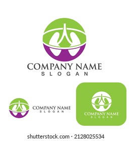 Design-Vektor für Lungs-Care-Logos, Lungengesundheitskonzept, Kreativ, Symbol - Vektorgrafik
