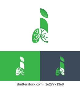lungs Care Logo Template With i Lettered Shape