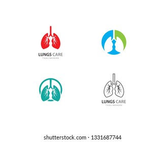 Lungs care logo vector template