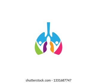 Lungs care logo vector template