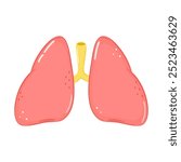 Lungs character. Vector hand drawn cartoon kawaii character illustration icon. Isolated on white background. Lungs character concept