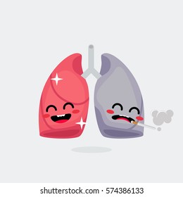 Lungs Character Vector Illustration