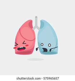 Lungs character vector illustration