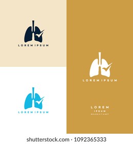 Lungs Check logo designs concept vector, Lungs Safe logo, design concept, logo, logotype element for template