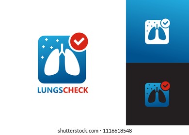 Lungs Check Logo Template Design Vector, Emblem, Design Concept, Creative Symbol, Icon