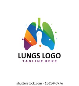 lungs color logo icon