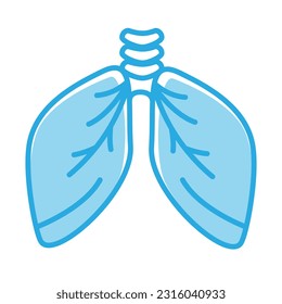 lungs colored icon.  Vectordesign.Isolated on white background. 