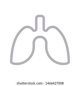 lungs colour line vector icon
