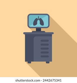 Lungs computer diagnostic icon flat vector. Anatomy health. Department examination