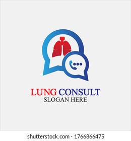Lungs Consult Logo design vector. Lungs Forum logo template, Lung Care icon.