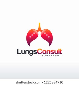 Lungs Consult Logo designs vector, Lungs Forum logo template, Lungs Care icon