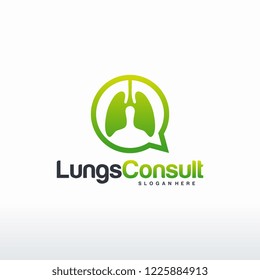 Pulmones Consultar diseños de logotipos vectoriales, plantilla de logotipo del Foro de pulmones, icono de Lungs Care