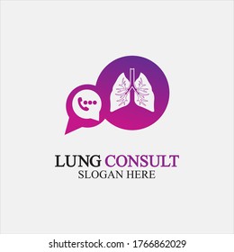Lungs Consult Logo Designs Vektorgrafik, Lungs Forum Logo Vorlage, Lungs Care Symbol.