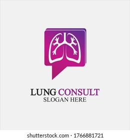 Pulmones Consultar Diseños vectores de logotipos, plantilla de logotipo del Foro de pulmones, icono de Lungs Care.