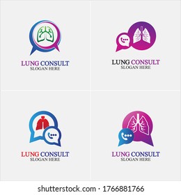 Lungs Consult Logo Designs Vektorgrafik, Lungs Forum Logo Vorlage, Lungs Care Symbol.