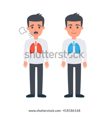 Lungs desiases concept. Vector illustration.