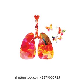  Lungs design for pulmonary clinic - vector illustration. Medical background. Health and prevention