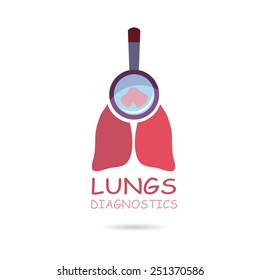 Lungs diagnostics symbol design, vector illustration