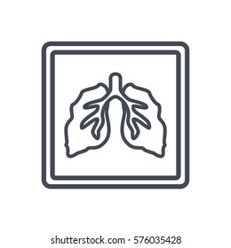 lungs disease x-ray line icon