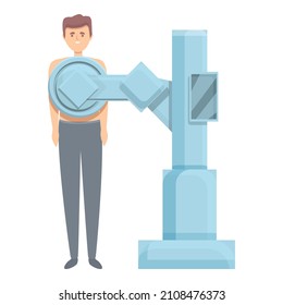 Lungs examination icon cartoon vector. Lung doctor. Pneumonia patient