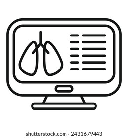 Icono de examen de pulmones. Escanear laboratorio de resonancia magnética. Revisión clínica del paciente