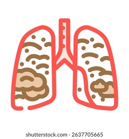 lungs filled smoke soot air pollution color icon vector. lungs filled smoke soot air pollution sign. isolated symbol illustration